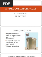 Hydrocollator Packs: G Maheeswari MPT 1 Year