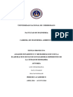 Analisis Estadistico y Microbiologico de La Elaboracion de Pan de 10 Panaderias Diferentes de La Ciudad de Riobamba