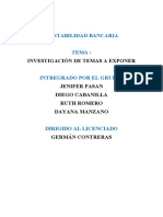 Contabilidad Bancaria Tema:: Investigación de Temas A Exponer