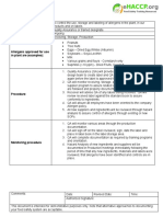 Ehaccp - Allergen Control SOP