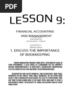 Financial Accounting and Management: 1. Discuss The Importance of Bookkeeping