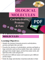 Biological Molecules: Carbohydrates, Proteins & Fats