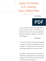 Letter To Pedro, U.S. Citizen, Also Called Pete: Rene Estella Amper