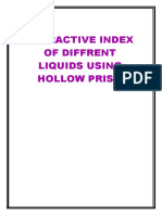 Refractive Index of Different Liquids Using Hollow Prism