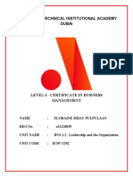 BUS 1.2 - Leadership and The Organization Level 4 Assignment