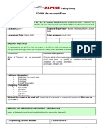 Coshh Assessment Form