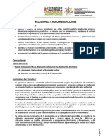 Conclusiones IV Congreso Nacional Ingenieros Agronomos 2018