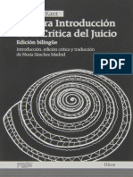 Kant-Primera Introduccion de La Critica Del Juicio-Escolar y Mayo