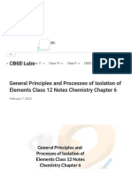 General Principles and Processes of Isolation of Elements Class 12 Notes Chemistry Chapter 6 - CBSE Labs