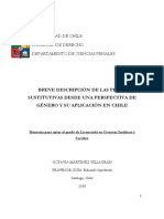 Breve Descripción de Las Penas Sustitutivas Desde Una Perspectiva de Género y Su Aplicación en Chile