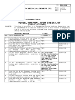 Vessel Internal Audit Check List: Pendulum Shipmanagement Inc