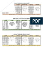 Horario de Clases 2022 Por Ciclo