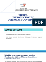 Topic 2 - Introduction To Corporate Governance