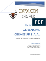 Informe Gerencial de La Empresa Cervesur S