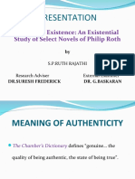 Presentation: Authentic Existence: An Existential Study of Select Novels of Philip Roth