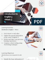 W1 - Introduction To English 3 - 2021-2