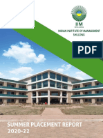 IIM Shillong Summer Placement Report Batch 2020 2022