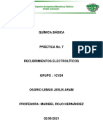 Práctica No 7 Recubrimientos Electrolitios