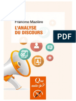 Francine Mazière, L'analyse Du Discours. Histoire Et Pratiques-2018