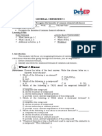 What I Know: Self-Learning Module in General Chemistry I Lesson