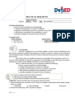 Self-Learning Module in Practical Research I Lesson:: III 1&2 Day and Time: Learning Competencies