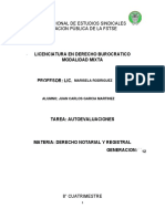 Autoevaluaciones Derecho Notarial y Registral - Octavo Cuatrimestre Inesap