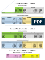 Terramar 7 Grade Bell Schedule A & B Block