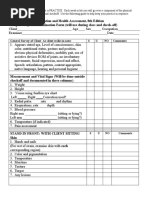 Health Assessment Skills Check Off