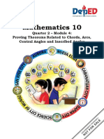 Mathematics 10: Quarter 2 - Module 4: Proving Theorems Related To Chords, Arcs, Central Angles and Inscribed Angles