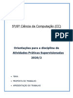 5º/6º Ciência Da Computação (CC) : Orientações para A Disciplina de Atividades Práticas Supervisionadas 2020/2