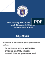 M&E Guiding Principles and Roles and Responsibilities Per Governance Level