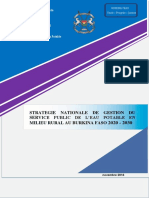 Stratégie Nationale de Gestion Du Service Public de L'eau Potable en Milieu Rural Page - 1