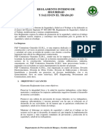 Reglamento Interno de Seguridad Y Salud en El Trabajo