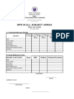 Mps in All Subject Areas: A. Criterion Reference Result