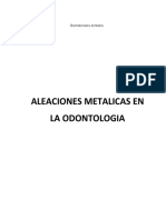 Aleaciones Metalicas en Odontologia