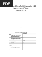 Revised Short Syllabus For SSC Examination 2022 Subject: English 2 Paper Subject Code: 108