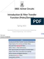 ELC 3060: Active Circuits Introduction & Filter Transfer Function (Poles/Zeroes)