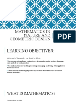 Mathematics in Nature and Geometric Design: Math 101 - Engr. Ian Christopher M. Verano