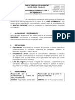 Procedimiento de Capacitación y Entrenamiento