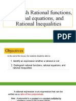 Distinguish Rational Functions, Rational Equations, and Rational Inequalities