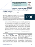 In The New Normal: Students' Perception and Experiences On The Shift To Flexible Learning System During The Covid-19 Pandemic