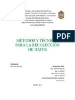 Metodos para La Recoleccion de Datos - Rojas DAYANA Y COLON YOILET