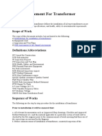 Transformer Method Statement