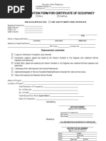 Unified Application Form For Certificate of Occupancy