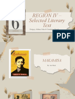 Region Iv - Selected Literary Text: Estigoy, Alrhon John & Domingo, Rocel