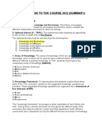 Introduction To Tok Course 2022 (Summary)