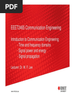 EEET2465 Lecture 1 Introduction To Communication Engineering