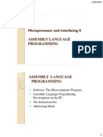 Assembly Language Programming: Microprocessor and Interfacing II