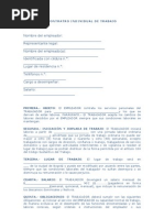 Plantilla para La Elaboracion de Contrato Individual de Trabajo