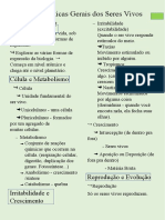 Características Gerais Dos Seres Vivos